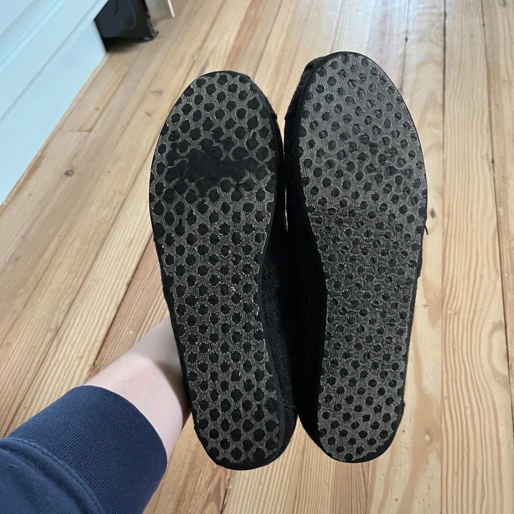 TOMS Womens Black Wool Felt Alpargata Casual Comfort Slip On Shoes Flats Size 9M